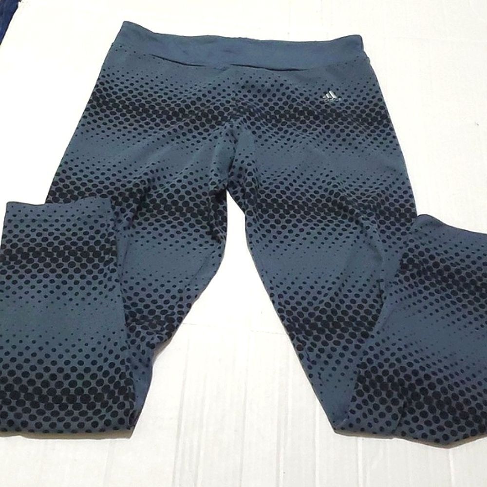 Adidas Climate Performance Gray & Black Running Yoga Workout Ankle Leggings S